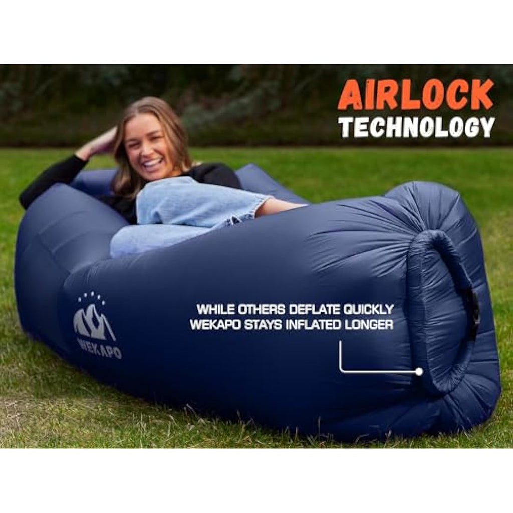 WEKAPO Inflatable Lounger Air Couch – Portable Ripstop Polyester Hammock