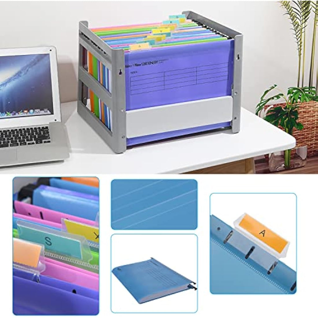 MerryNine 15PCS Foolscap Suspension Files - Blue Poly Hanging Folders