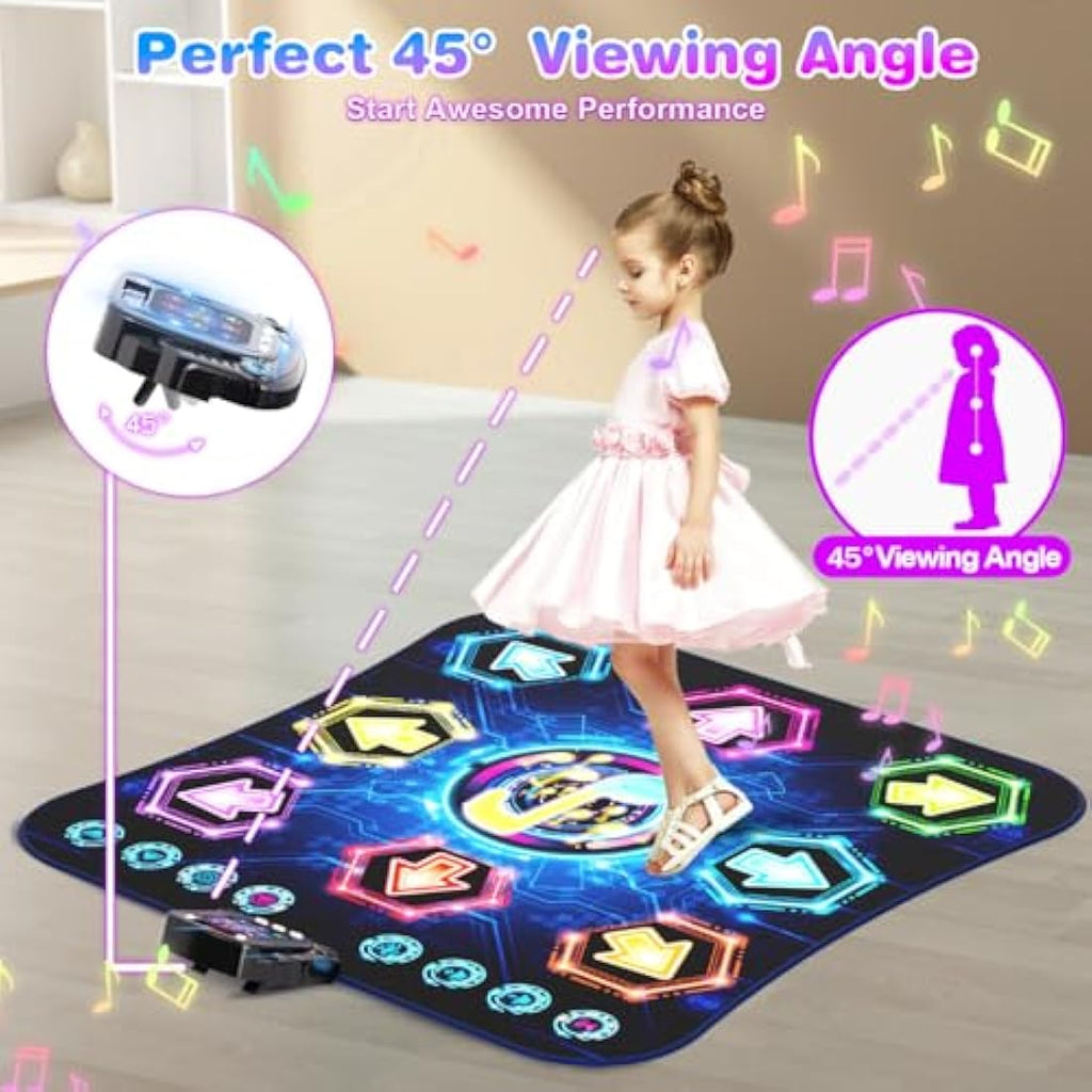 Surelect 8-Button Light Up Dance Mat with Bluetooth for Kids 3-12