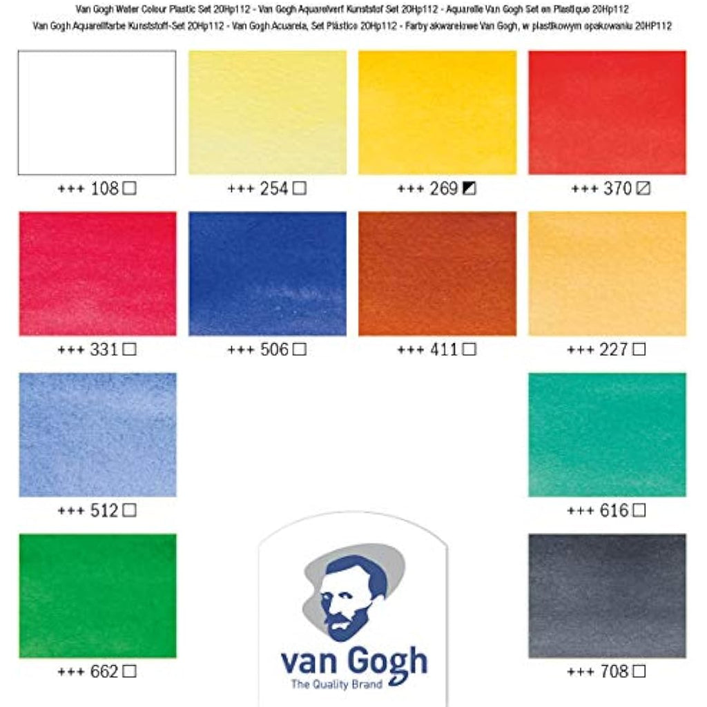 Van Gogh Watercolour Paint Set | 12 x 10ml Tubes | High Lightfastness