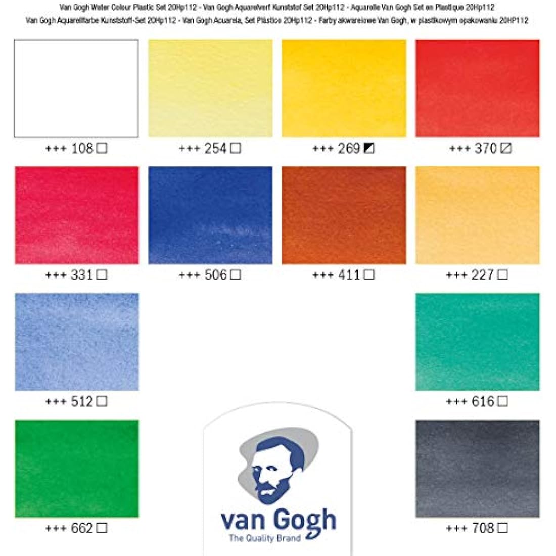 Van Gogh Watercolour Paint Set | 12 x 10ml Tubes | High Lightfastness