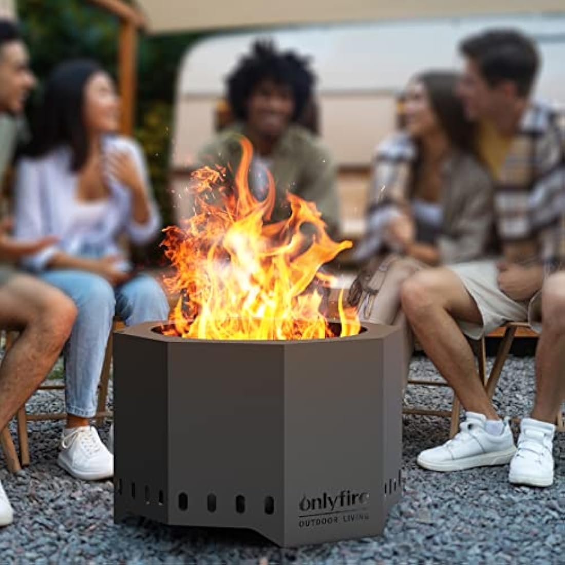 Onlyfire 26" Smokeless Fire Pit – Portable Iron Wood Burning Stove