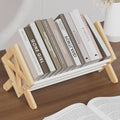 Oak Wood Desktop Bookshelf – V-Shaped Tilting Bookcase