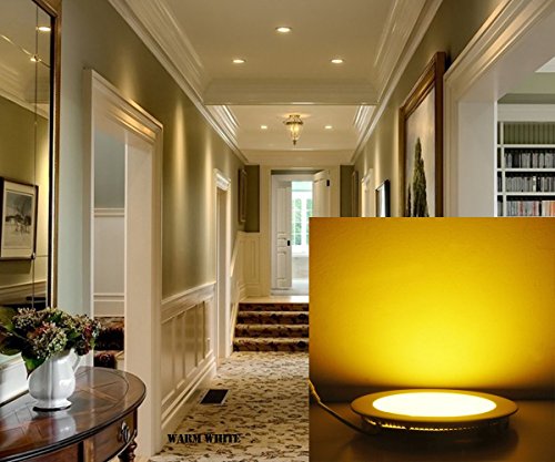 NRG Clever 15W Round Recessed LED Ceiling Panel Light - Warm White 2-Pack