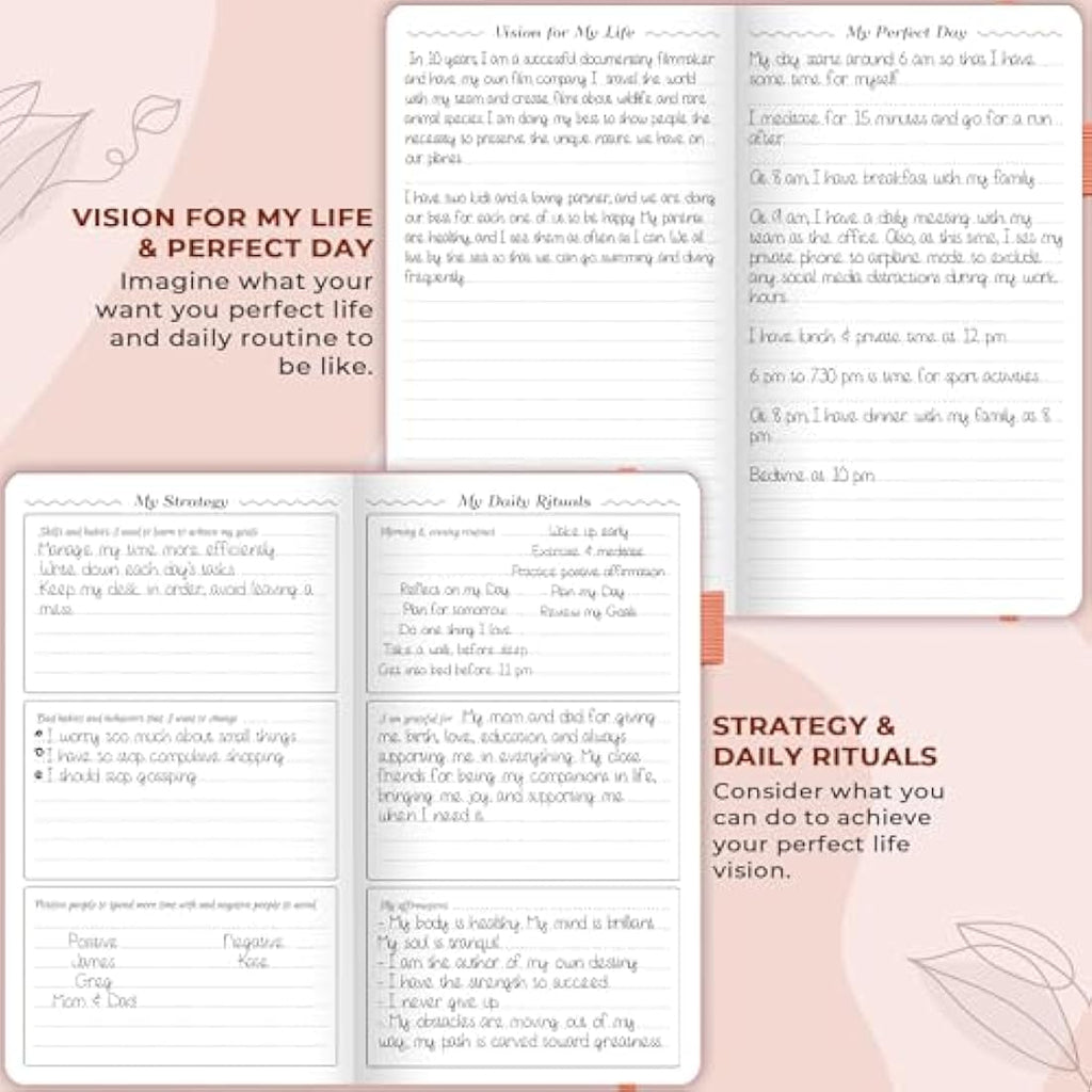 GoGirl Pocket Weekly Planner – Undated Goal Organizer, Peach Pink