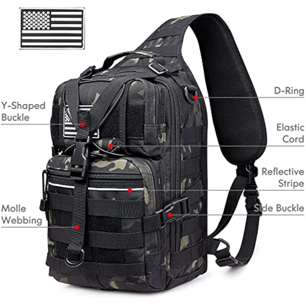 G4Free Tactical Sling Backpack | 15L Molle EDC Military Shoulder Bag