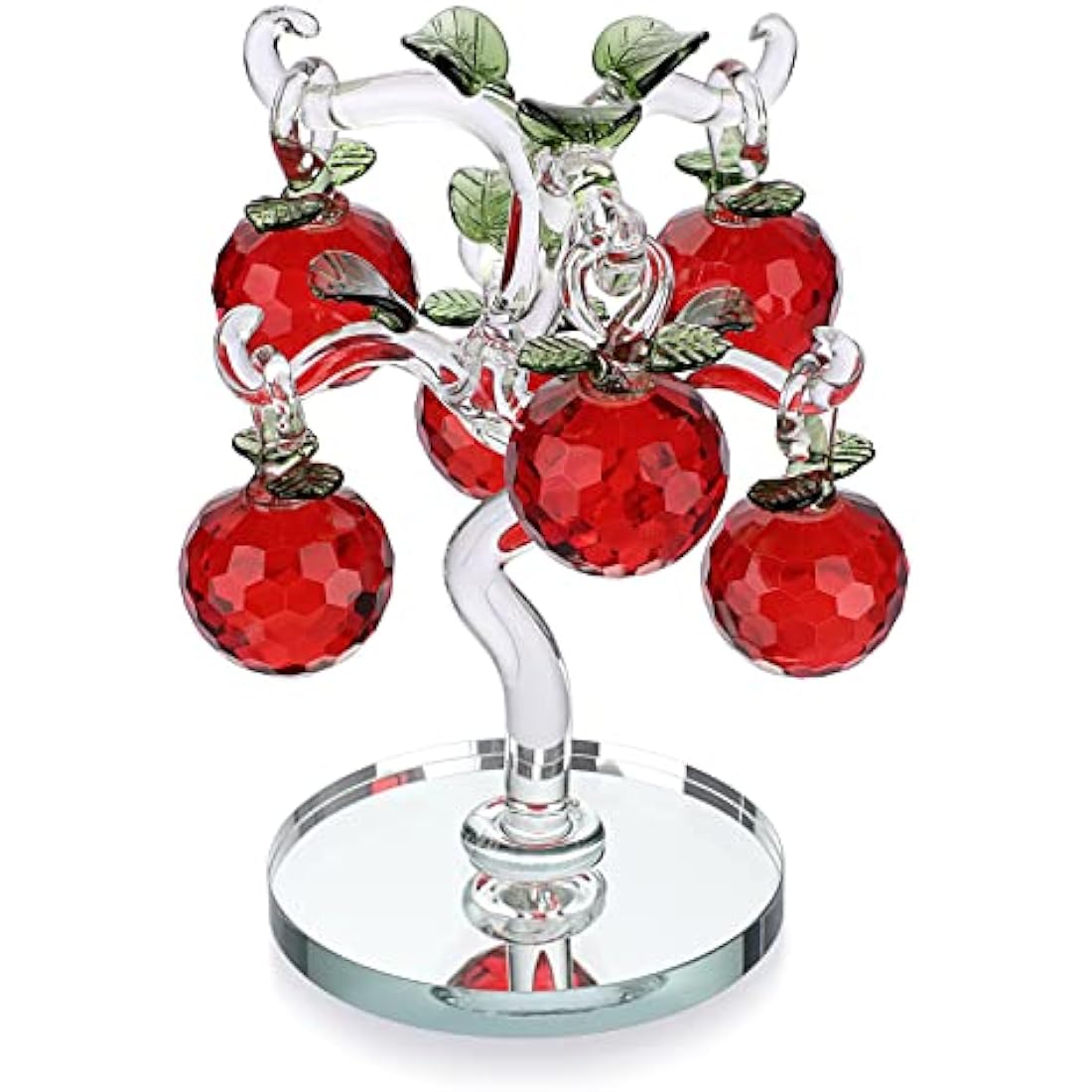 Crystal Glass Apple Tree – Red Feng Shui Table Figurine