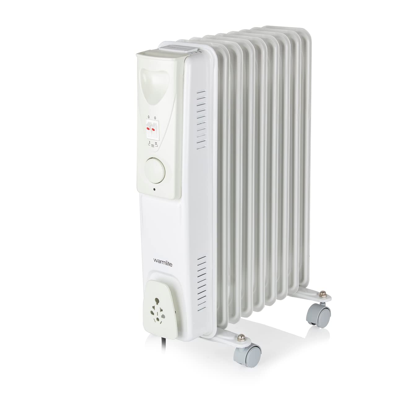 Warmlite 2000W 9-Fin Oil Filled Radiator with Timer – White