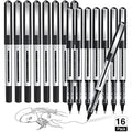 AKARUED 16 Pack Rollerball Pens – 0.5mm Black Quick-Drying Gel Pens