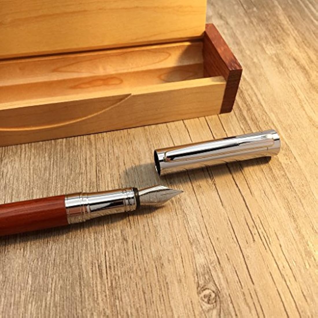LACHIEVA Rosewood Fountain Pen Gift Set | Schmidt Fine Nib & Wood Box