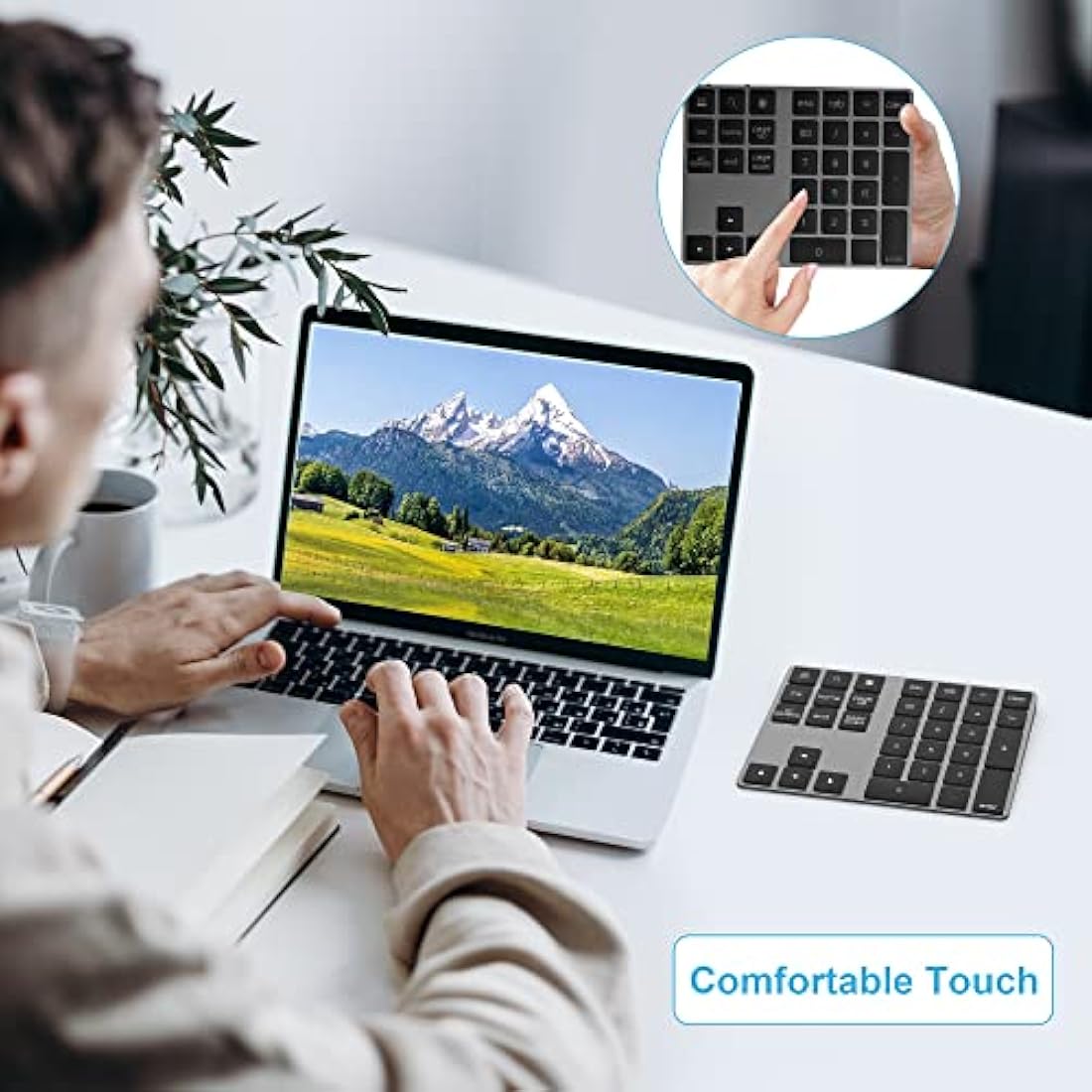 Yeemie Bluetooth Numeric Keypad – 34-Key Wireless Number Pad, Black