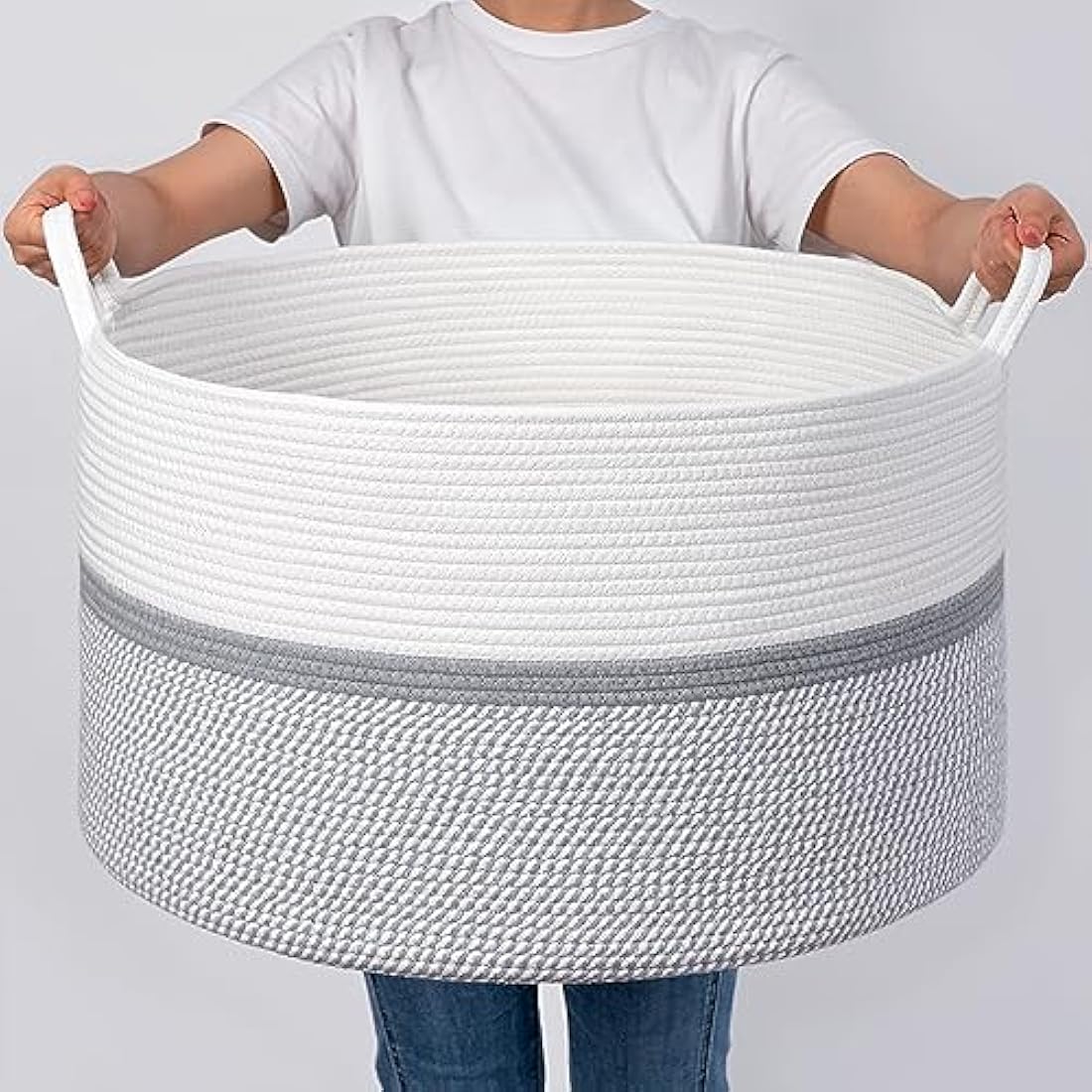 Jolof Store XXXL Cotton Rope Laundry Basket | Large Woven Storage Hamper