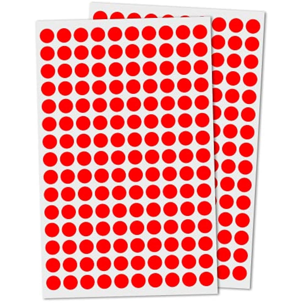 Jolof Store 10mm Red Round Dot Stickers – 15,000 Self-Adhesive Labels