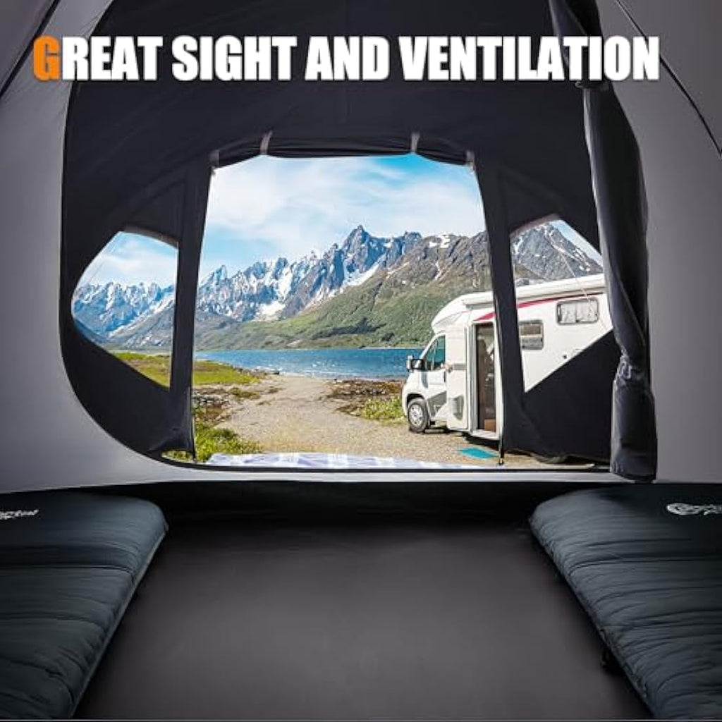 Portal 4-Person Blackout Tent | 4000mm Waterproof Dome with Porch
