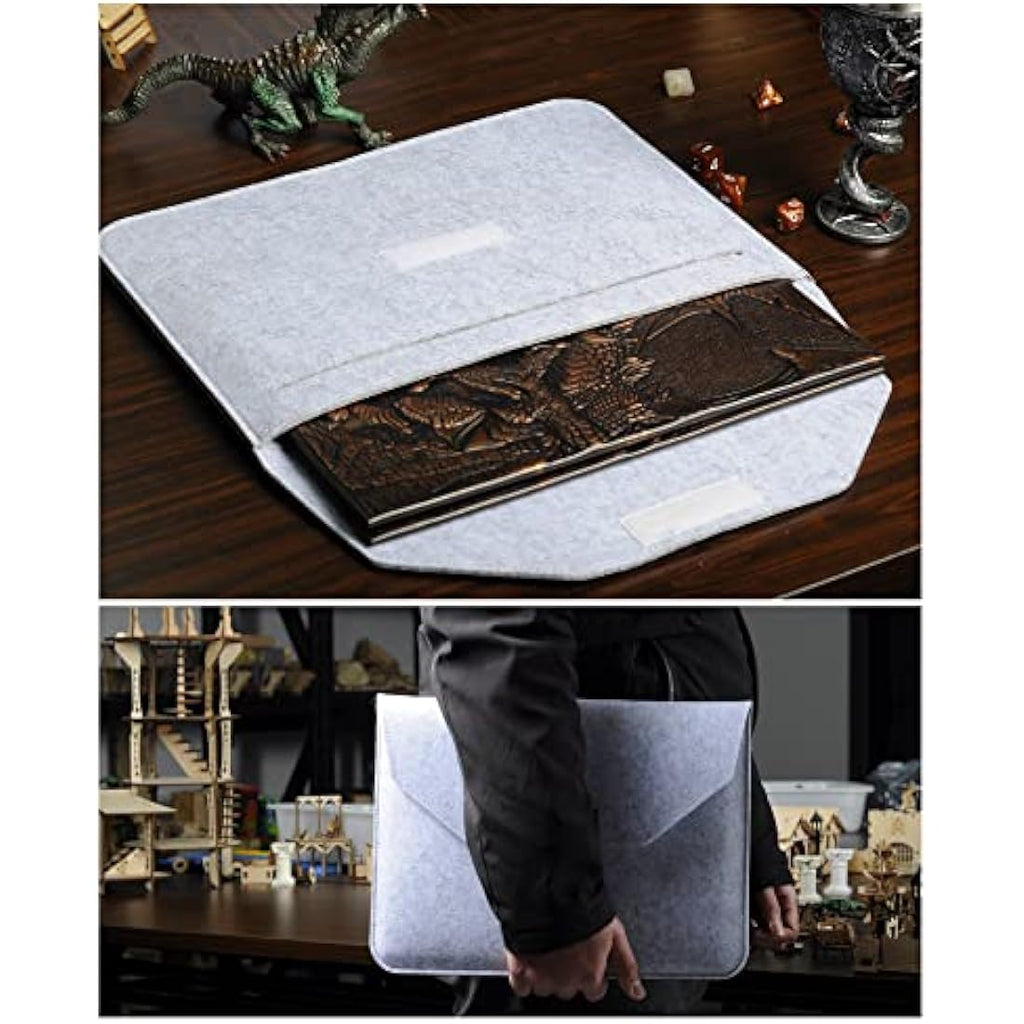 Faux Leather DM Screen – 4-Panel Embossed Dragon & Mimic
