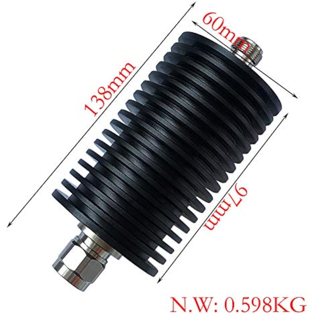 BECEN 100W 20dB RF Fixed Attenuator | DC-3GHz N-Type Male to Female