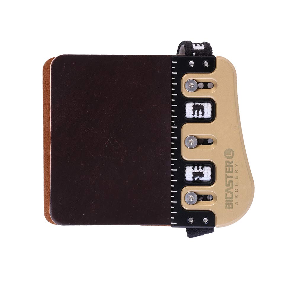 Bicaster Barebow Finger Tab | Cordovan Leather & Brass | Right Hand Large