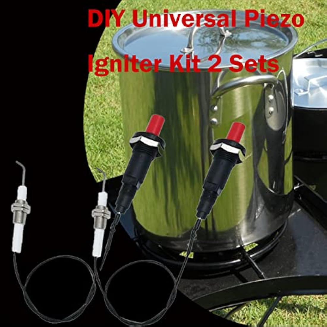 Propane Push Button Piezo Igniter Kit for Gas Grills - 2 Pack