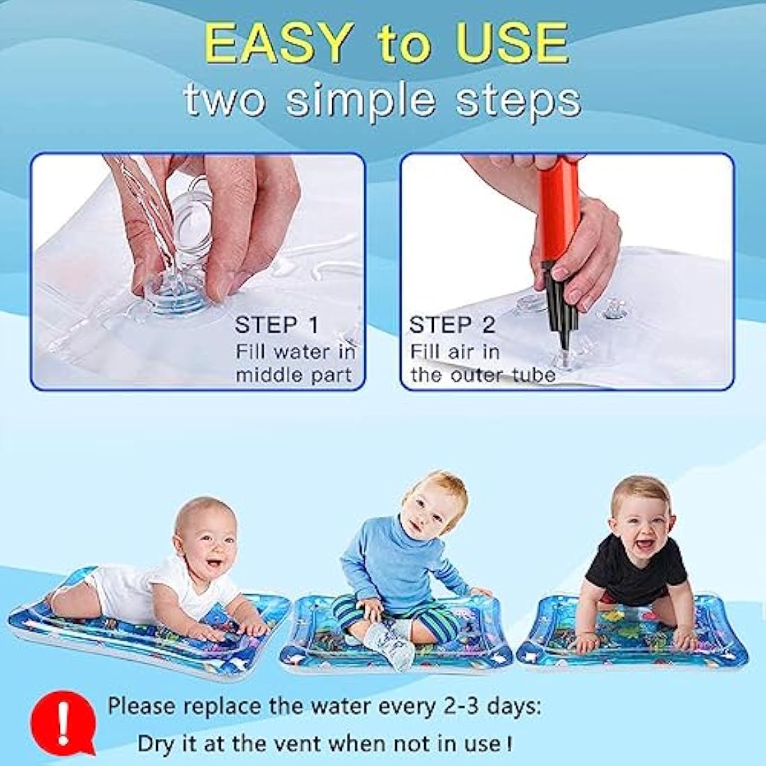 Tummy Time Mat – Inflatable Sensory Water Playmat for Infants