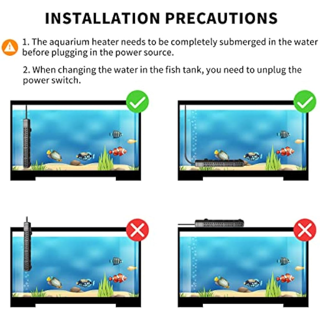 HiTauing Submersible Aquarium Heater | Digital Quartz Fish Tank Heater
