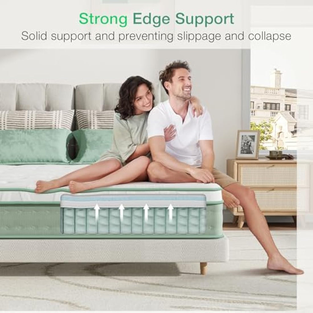 Novilla King Size Hybrid Mattress – 9.8 Inch Gel Memory Foam