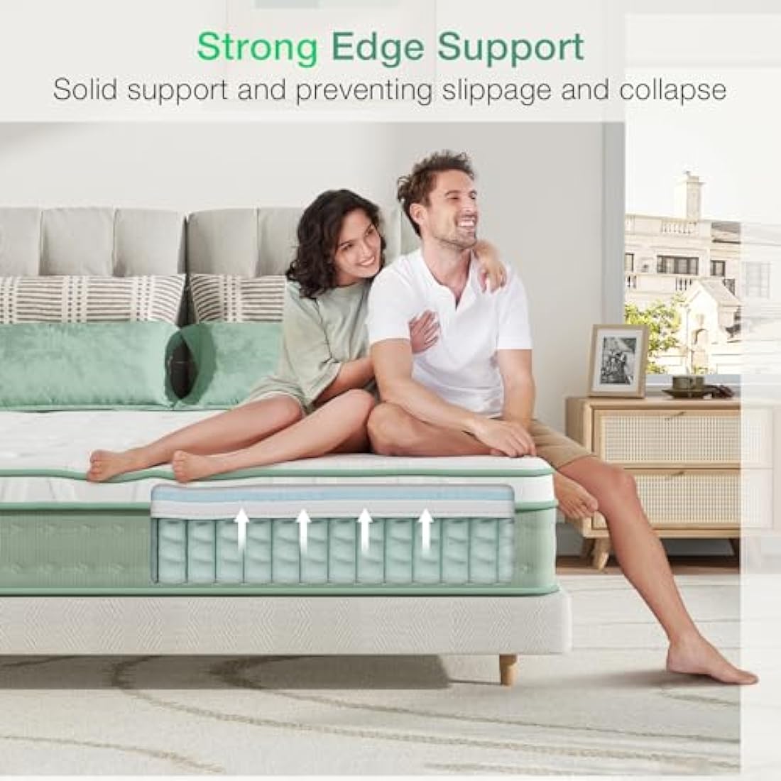Novilla King Size Hybrid Mattress – 9.8 Inch Gel Memory Foam