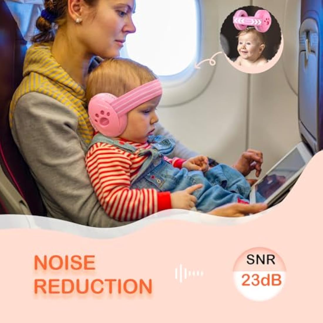 ZOHAN Baby Noise Cancelling Earmuffs – Infant Hearing Protection (Pink)