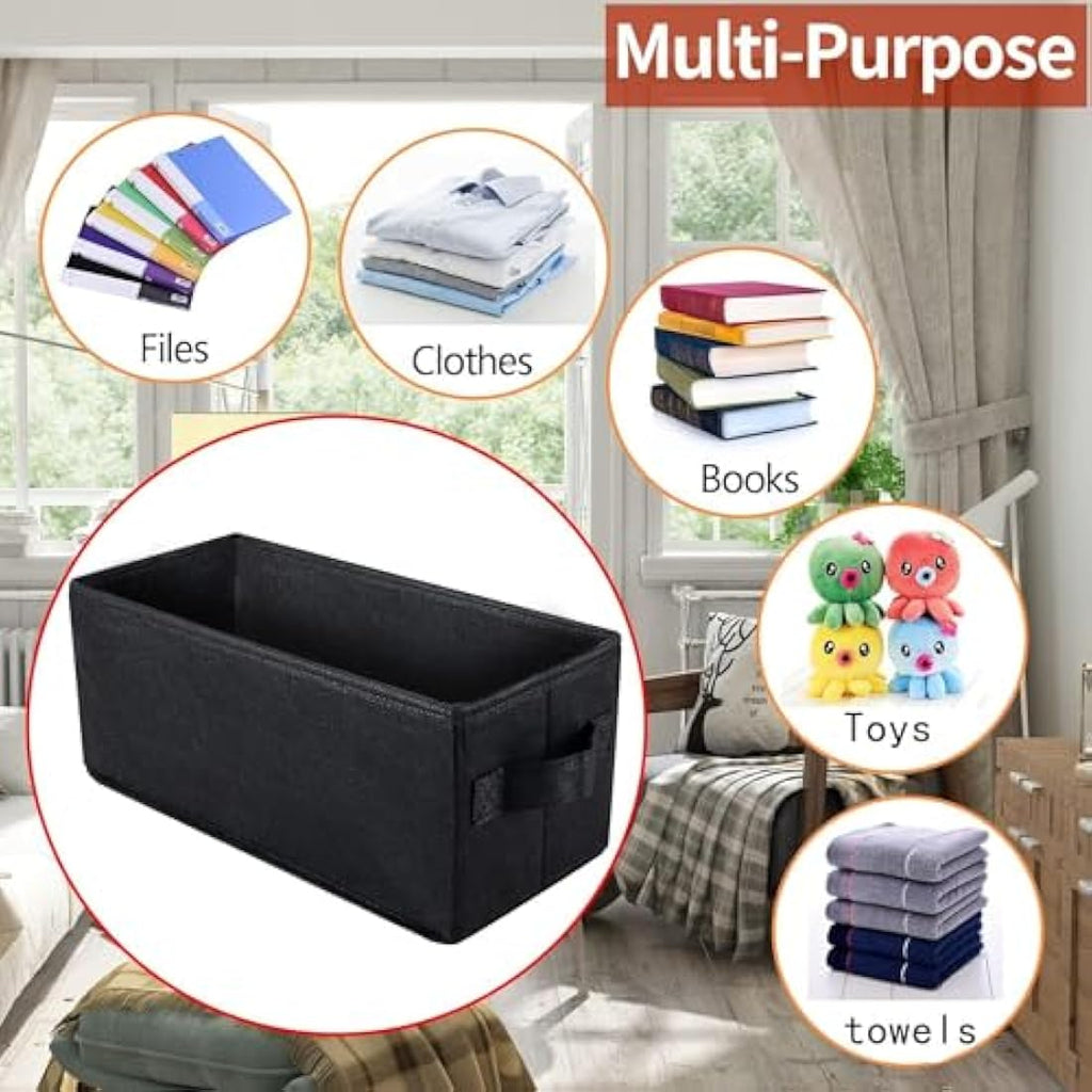 UENTIP CD Storage Boxes – Pack of 4 Stackable Media Organizers, Black