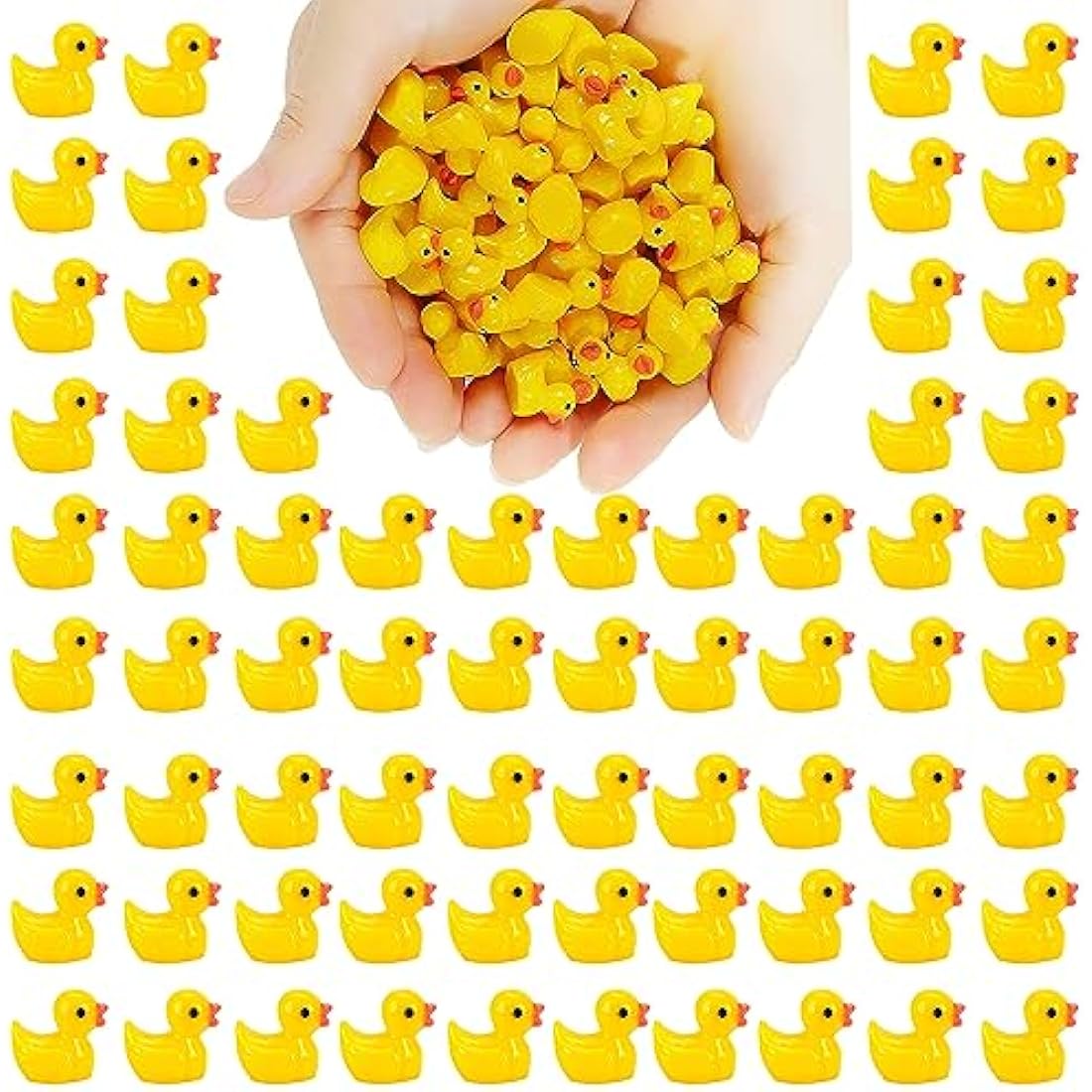 100PCS Mini Resin Ducks - Tiny Realistic Fairy Garden Figurines