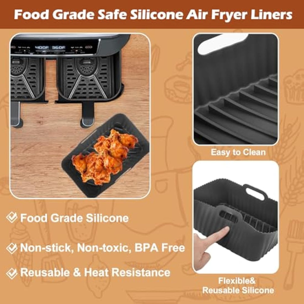 Reusable Silicone Air Fryer Liners for Ninja Dual AF300UK