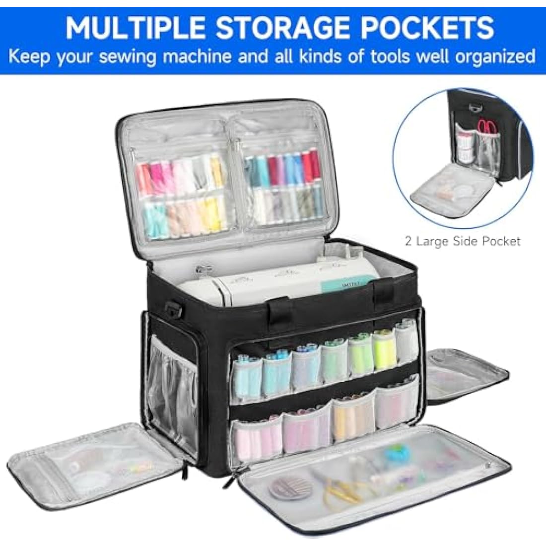LEFOR·Z Sewing Machine Carrying Case – Large Universal Storage Bag, Black