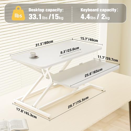 ERGOMAKER Standing Desk Converter – 32 Inch Height Adjustable Riser