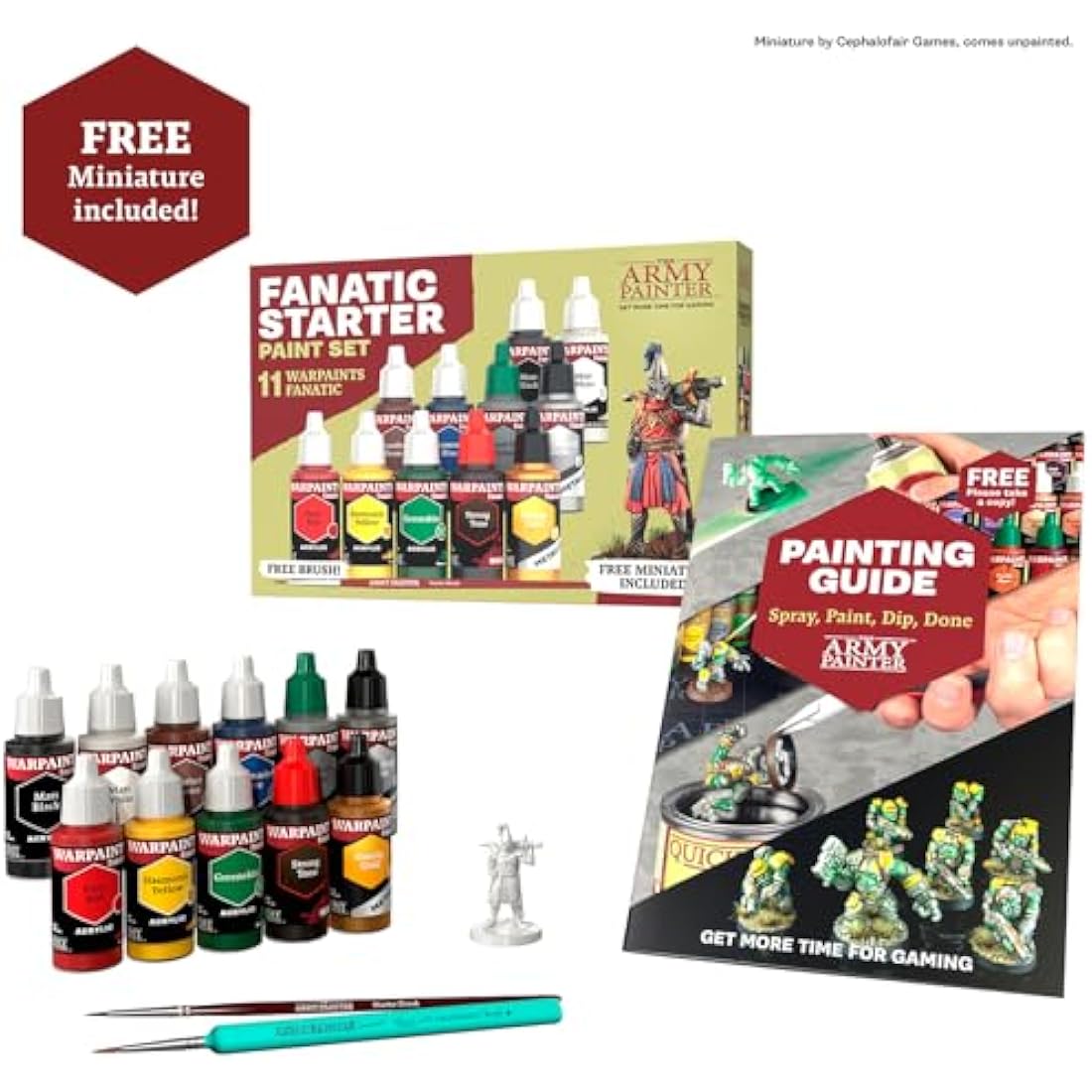 The Army Painter Warpaints Fanatic Starter Set - 11 Paints & Miniature