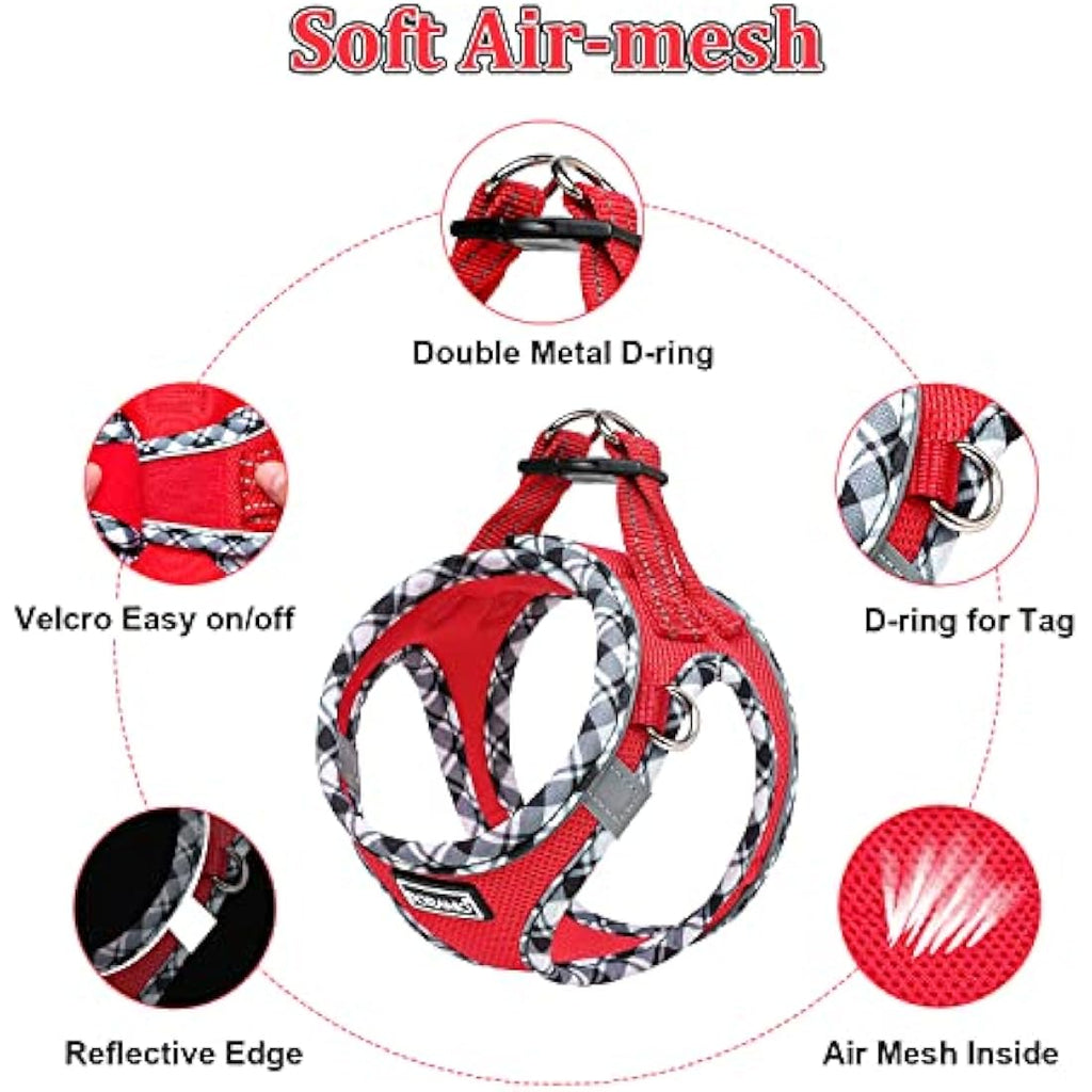 Step-in Dog Harness and Leash Set – Reflective Mesh Vest