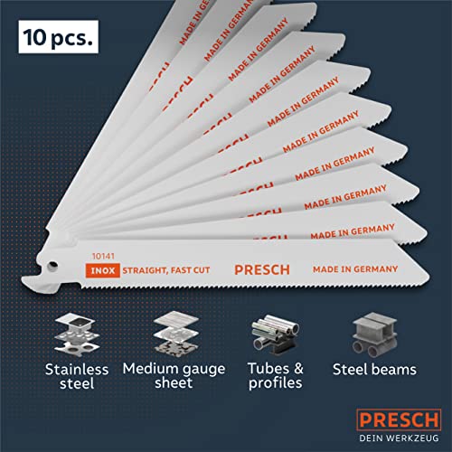 Presch Reciprocating Saw Blades for Metal & Stainless Steel | 10-Piece Set