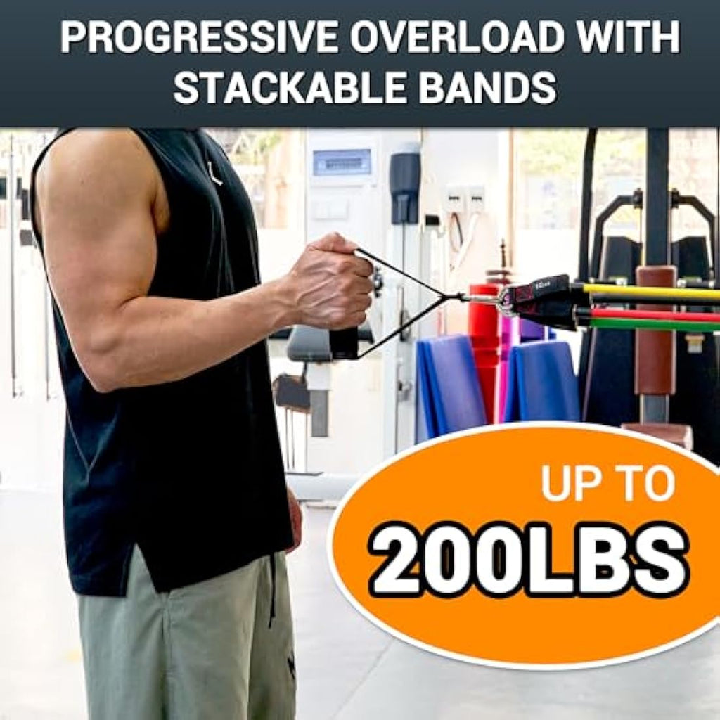 TheFitLife Resistance Bands Set - 200lbs Stackable Workout Tubes