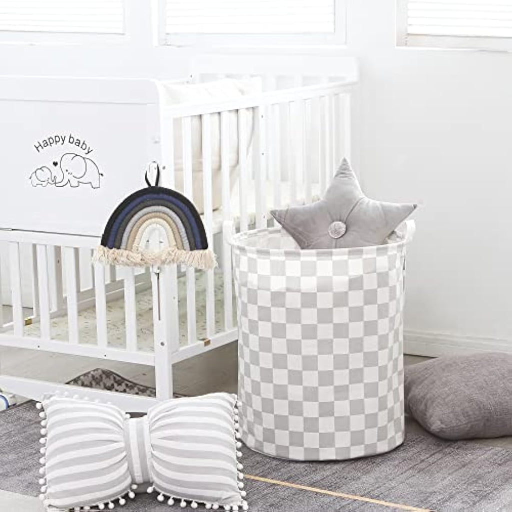 Waterproof Ramie Cotton Laundry Hamper – Large Folding Basket