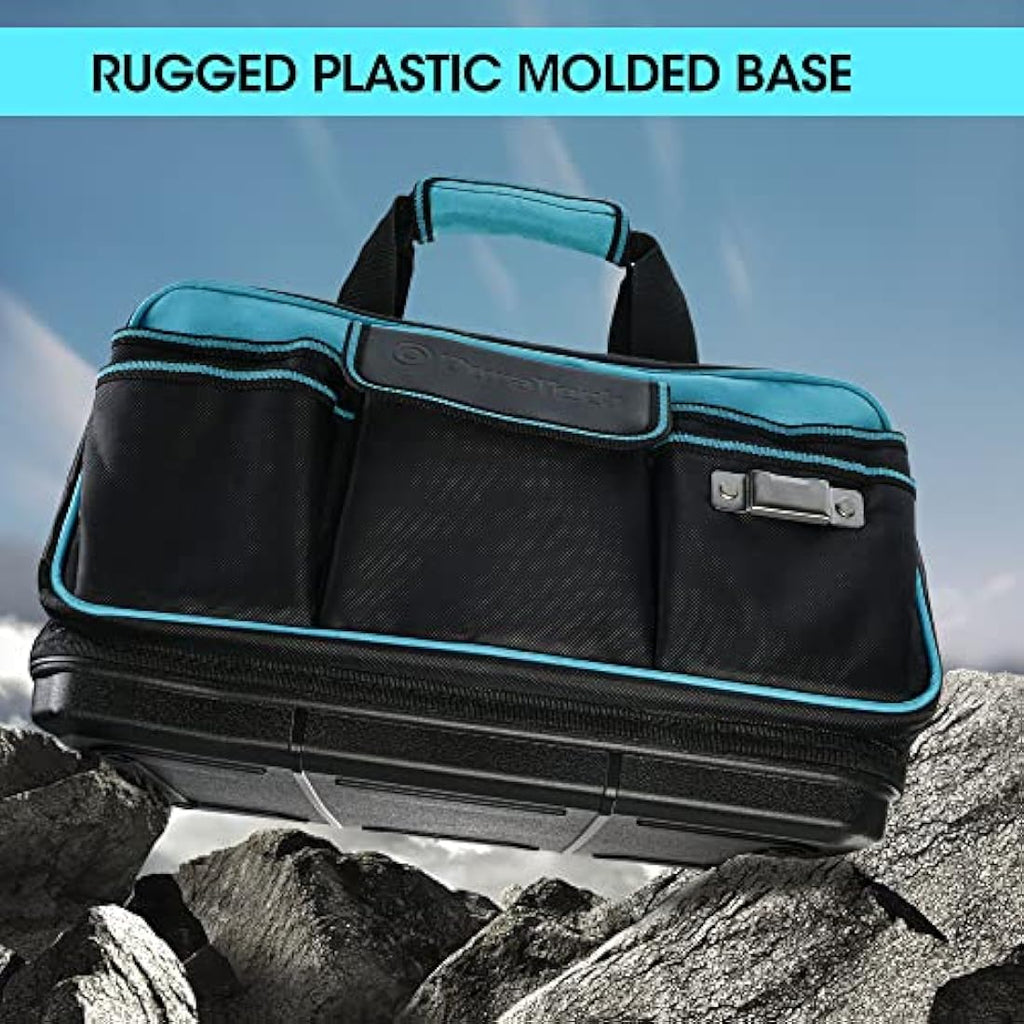 DURATECH 17-Inch Heavy Duty Tool Bag | 32 Pockets & Hard Base Organizer
