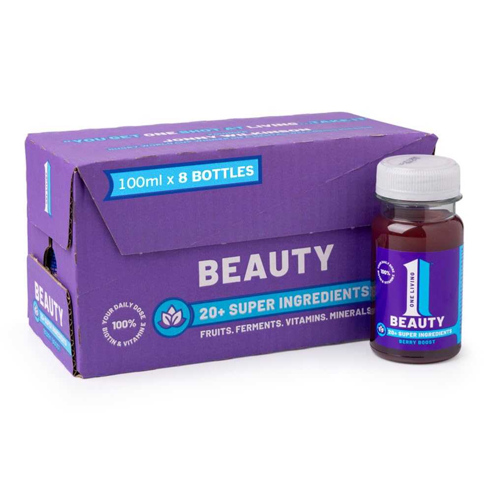 One Living Water Kefir Beauty Shot - Berry Boost with Biotin, 8x100ml