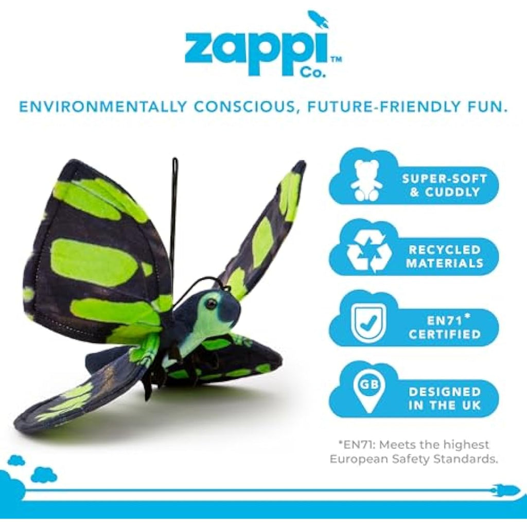 Zappi Co Malachite Butterfly Plush – 100% Recycled Stuffed Animal Toy