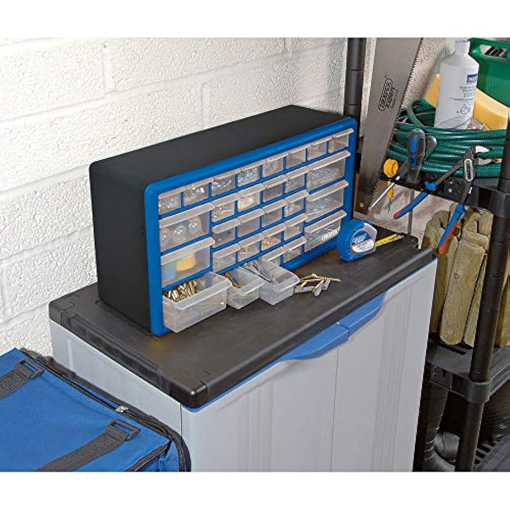 Draper 30 Drawer Plastic Tool Storage Unit | Wall Mountable Organiser