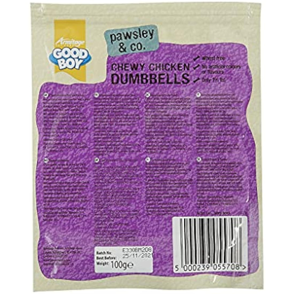 Good Boy Chewy Chicken Dumbbells – Natural Low Fat Dog Treats – 8 x 100g
