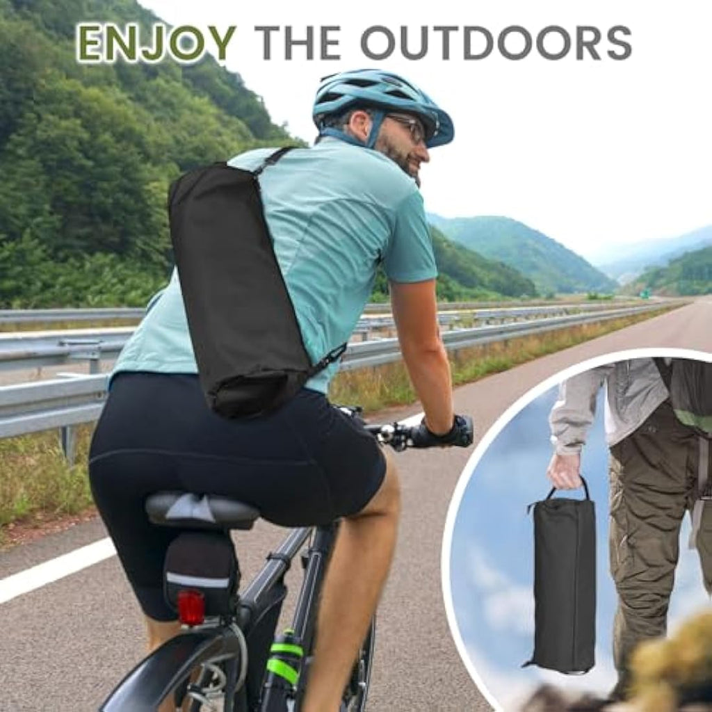 High Back Camping Chair – Adjustable Lightweight Foldable Black