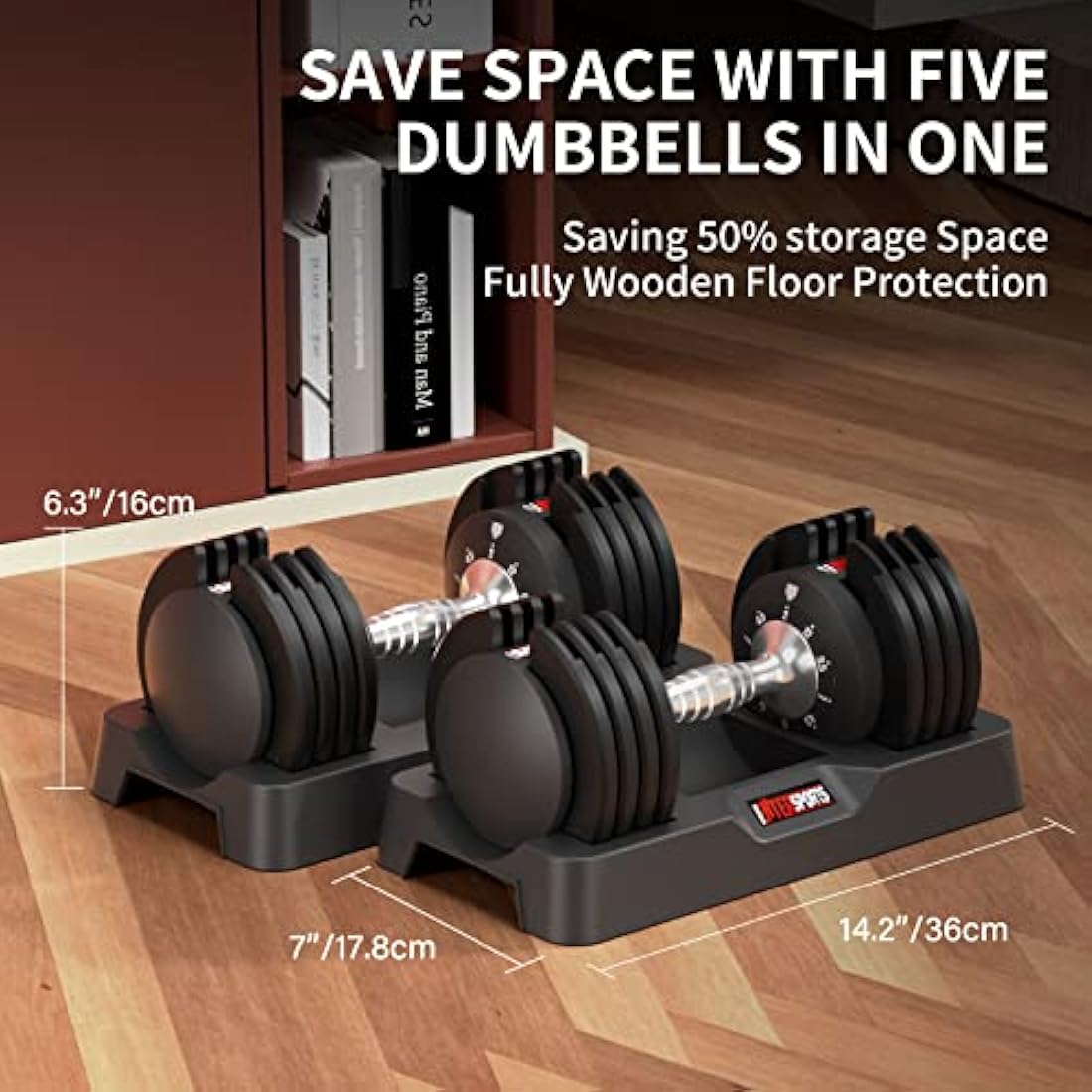 EnterSports Adjustable Dumbbells | 12kg Home Gym Strength Training