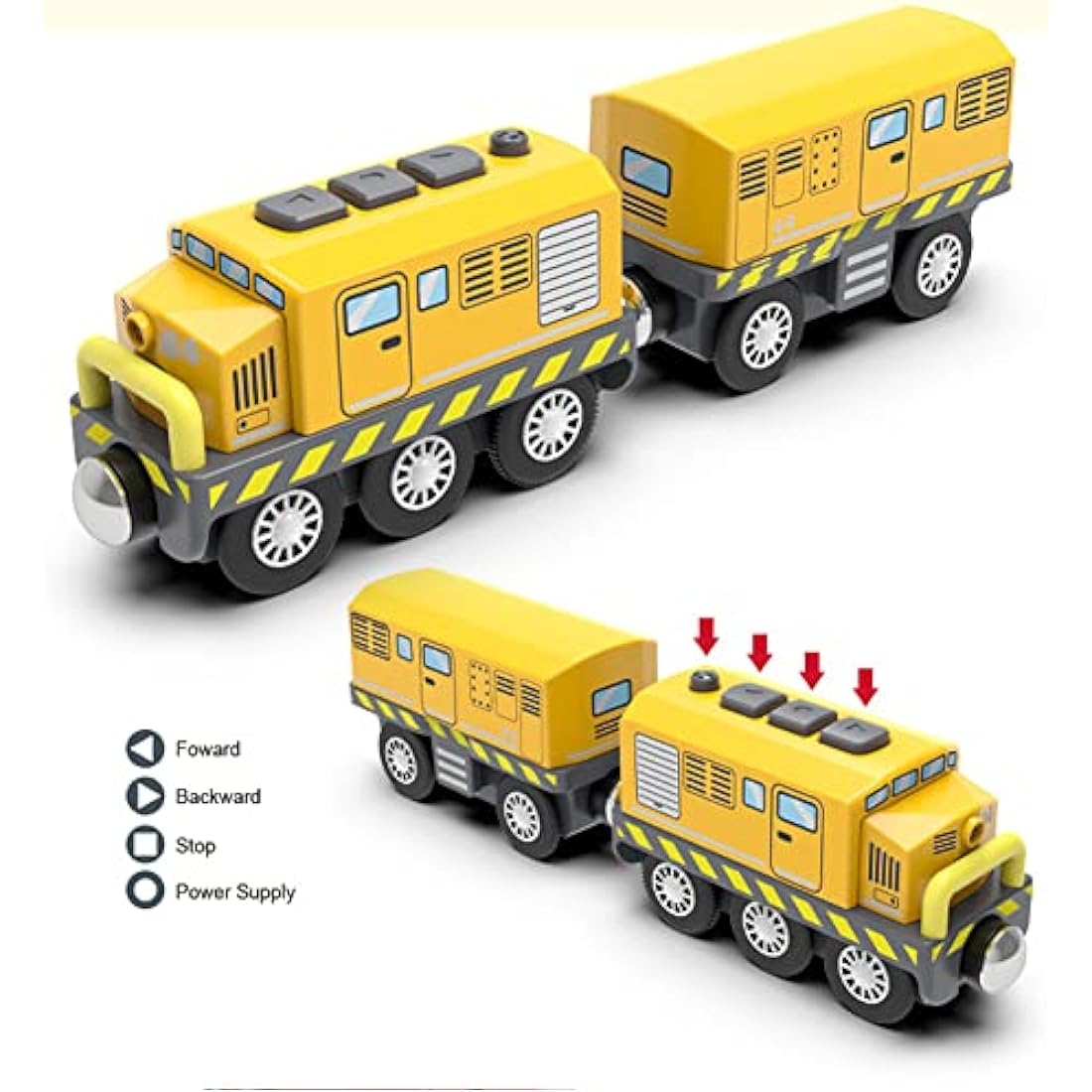 Motorized Battery Operated Train for Wooden Tracks – Magnetic