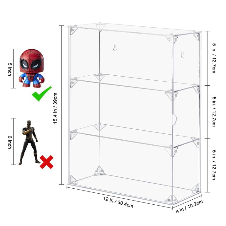 Dezzer 3 Tier Acrylic Display Case with Magnetic Door for Collectibles - image 2