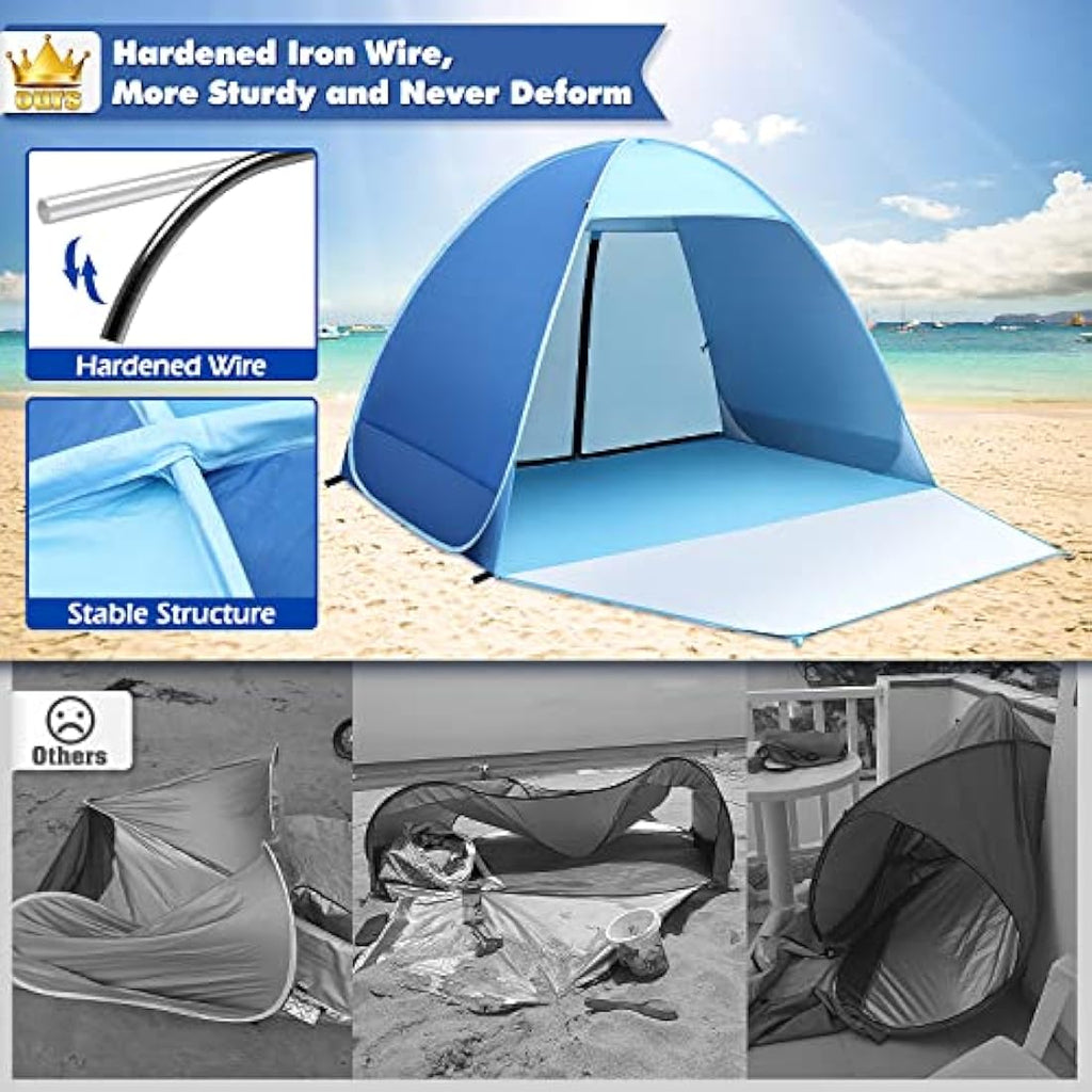 Jolof Store Pop Up Beach Tent – UV 50+ Portable Sun Shelter with Floor
