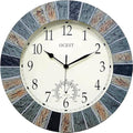OCEST 13 Inch Outdoor Waterproof Wall Clock with Thermometer | Retro Style