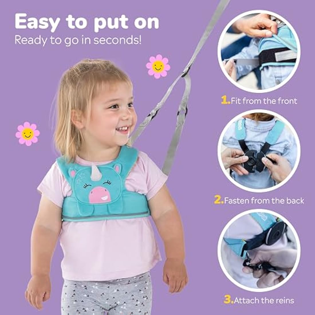 Trunki ToddlePak Baby Walking Reins and Safety Harness – Una Unicorn