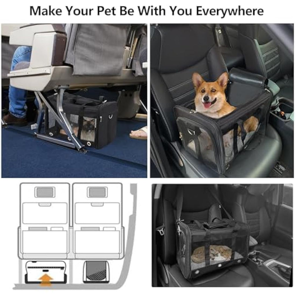 Dycietx Airline Approved Soft Sided Pet Carrier Bag for Cats and Dogs